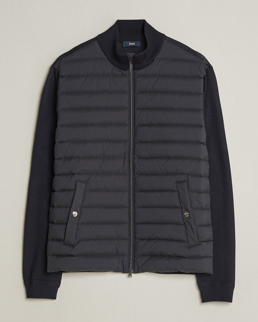 Stone Island Crinkle Reps Hybrid Wool Jacket Black at CareOfCarl.com