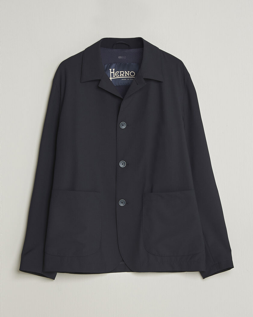 Herno Travel Wool Chore Jacket Navy – Blue