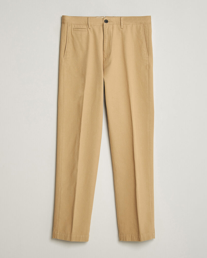 Incotex Regular Fit Uniform Cotton Slacks Khaki – Brown