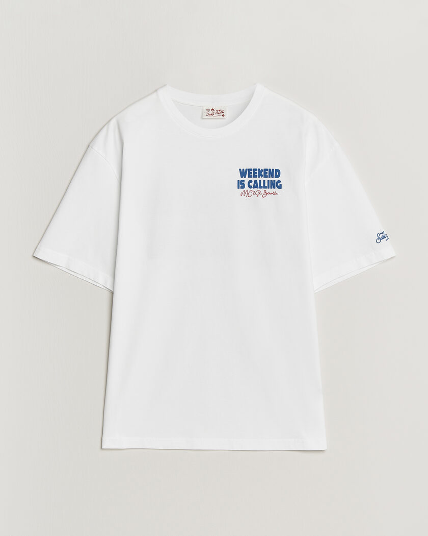 MC2 Saint Barth Back Printed Cotton T-Shirt Weekend Jet – White