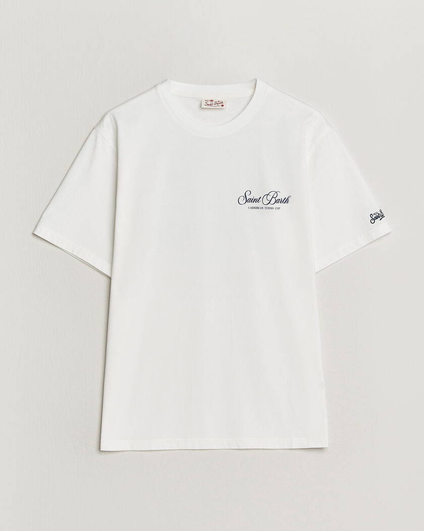  MC2 Saint Barth Back Printed Cotton T-Shirt Gustavia Cup – White