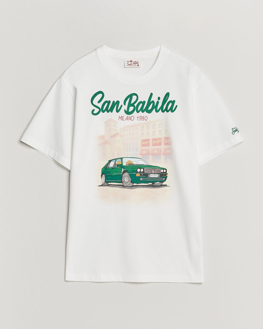 MC2 Saint Barth Printed Cotton T-Shirt San Babila Car – White