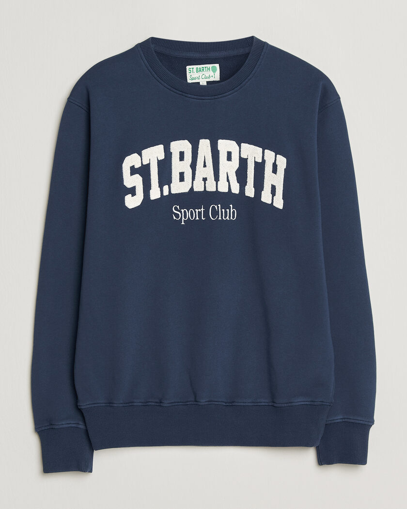 MC2 Saint Barth Terry Cotton Logo Sweatshirt Navy – Blue