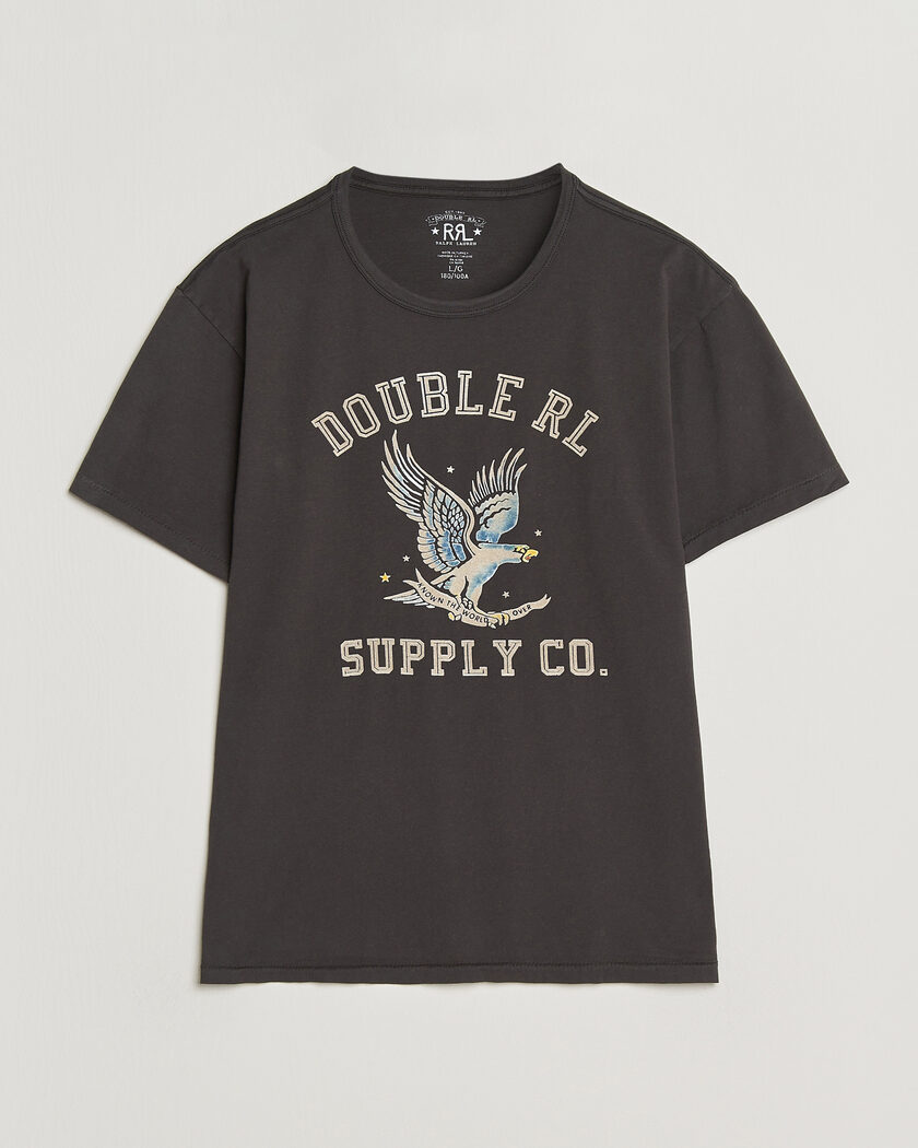 RRL Eagle Print Tee Faded Black – Black