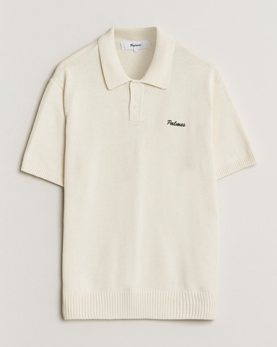 Gran Sasso Cotton Cable Knitted Polo Cream at CareOfCarl.com