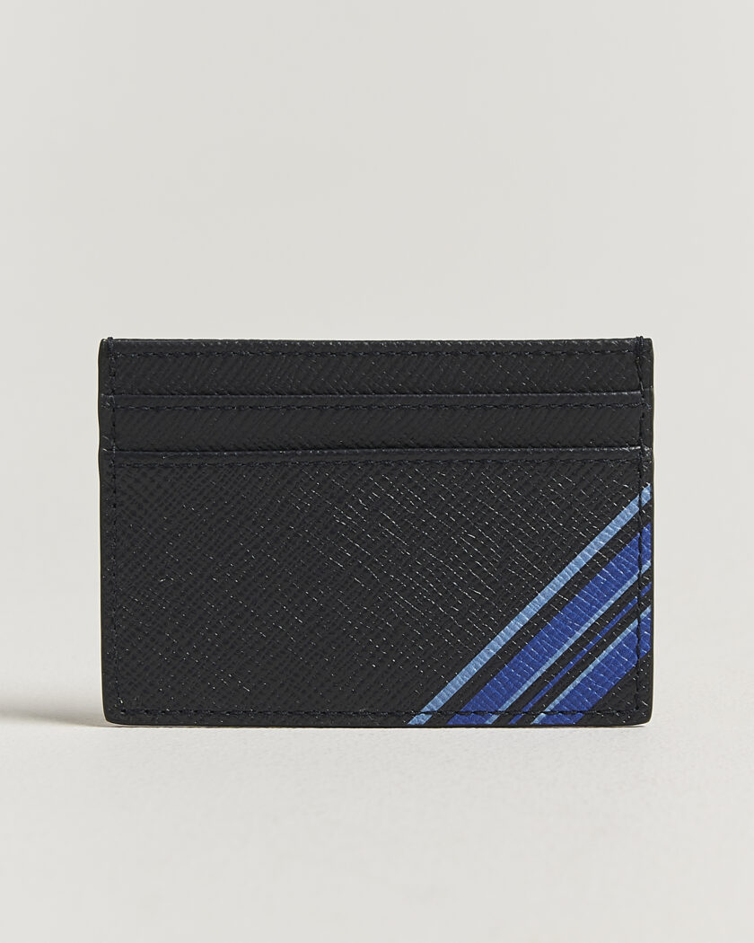 Smythson Panama Flat Cardholder  Navy – Blue