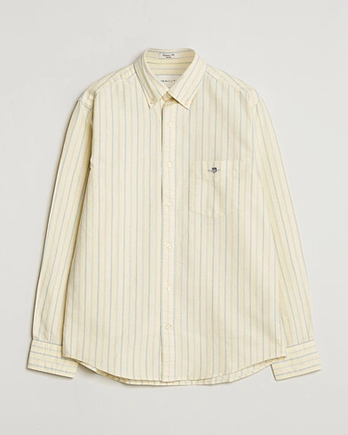 GANT Regluar Fit Classic Oxford Striped Shirt Light Mustard Yellow – Yellow