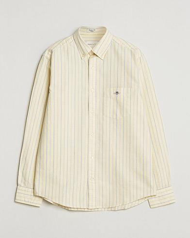Gant Regluar Fit Classic Oxford Striped Shirt Light Mustard Yellow – Yellow