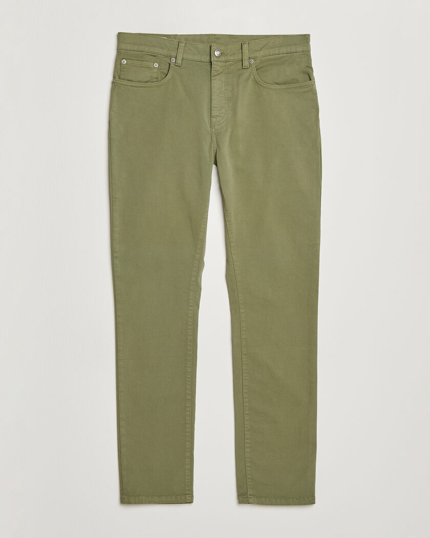 Incotex Cotton Stretch 5-Pocket Pants Military Green at CareOfCarl.com