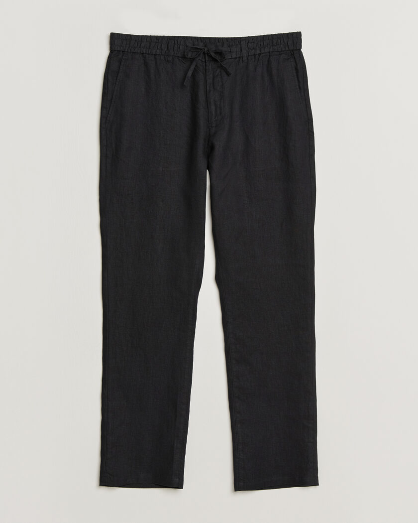 NN07 Kay Relaxed Fit Linen Trousers Black at CareOfCarl.com