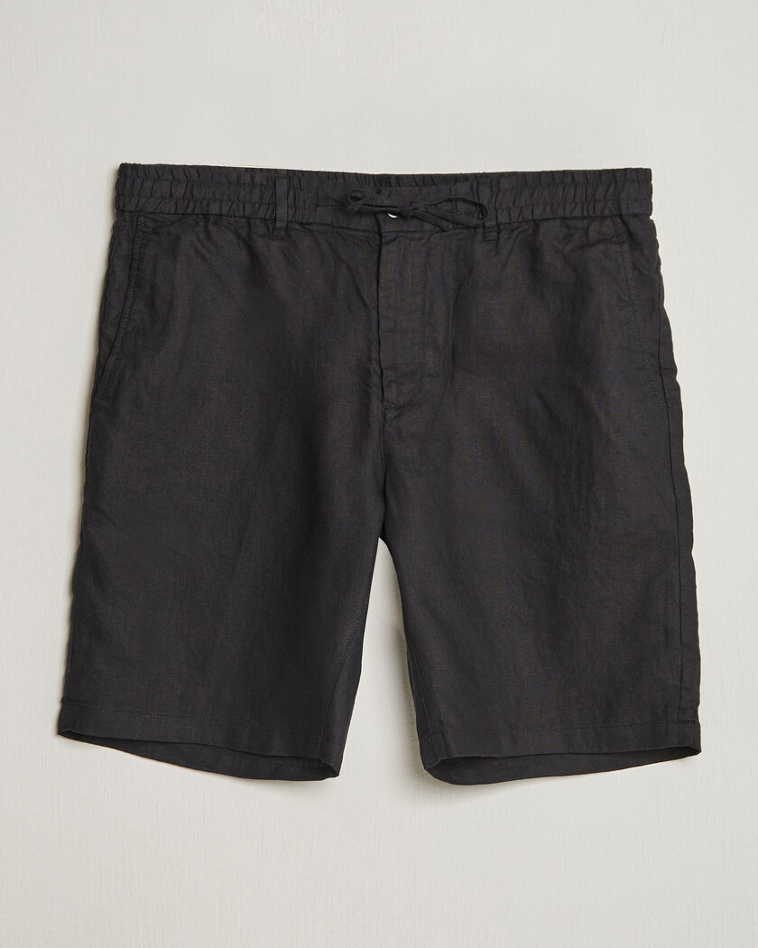 GANT Regular Fit Linen Drawstring Shorts Black – Black