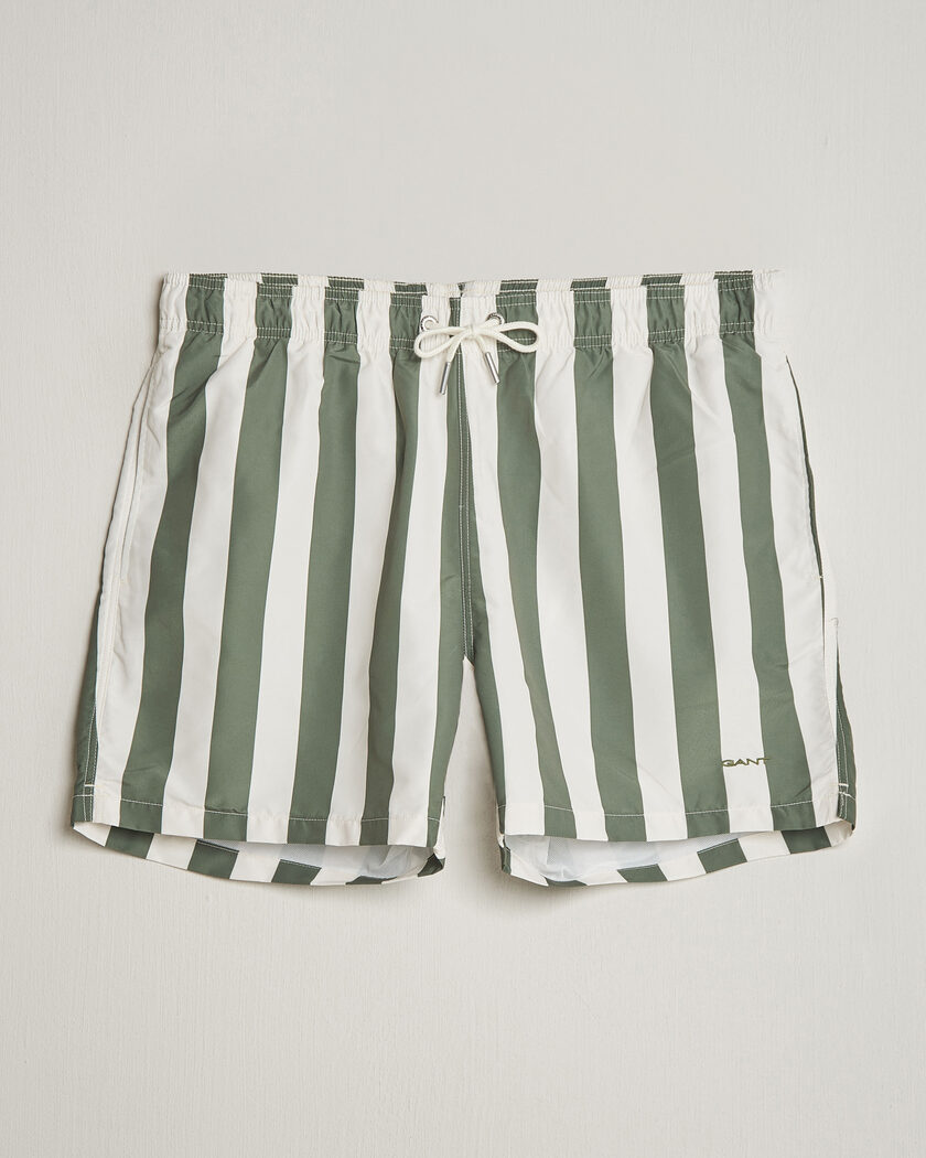 GANT Blockstriped Swimshorts Dry Herb Green – Green