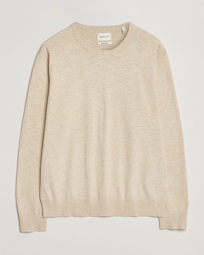Mame Crew Neck Ribbed Jersey Top ベージュ Ribbed jersey t-shirt - Beige