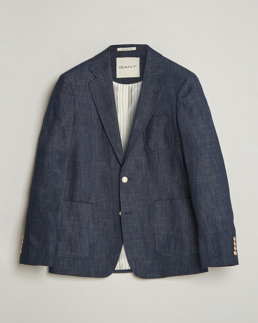 Boglioli K Jacket Double Breasted Cotton Blazer Navy at CareOfCarl.com