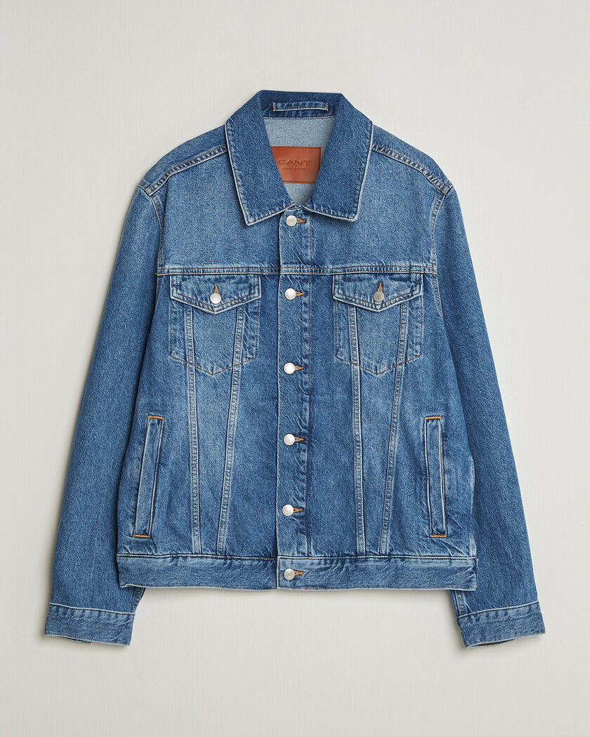 Gant Denim Trucker Jacket Mid Blue – Blue