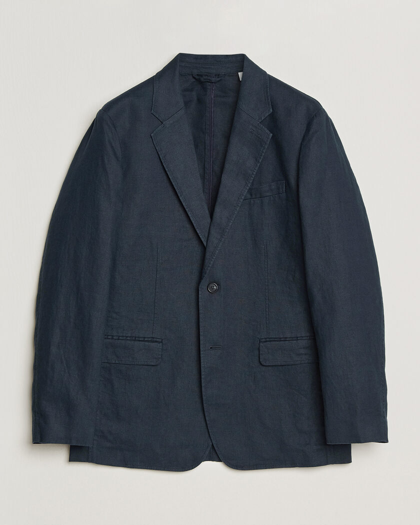 GANT Garment Dyed Linen Blazer Evening Blue – Blue