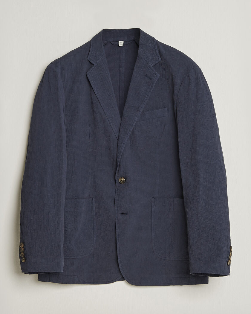 Gant Garment Dyed Seersucker Blazer Evening Blue – Blue