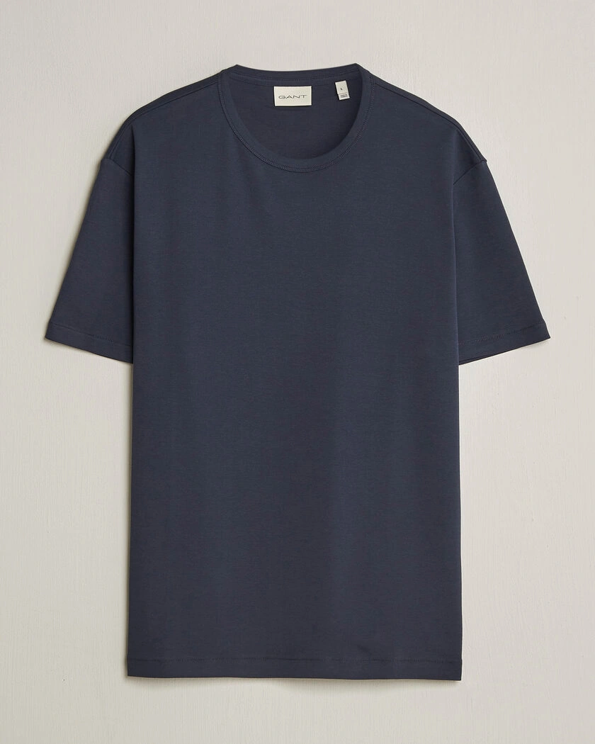 GANT Interlock Crew Neck T-Shirt Evening Blue – Blue