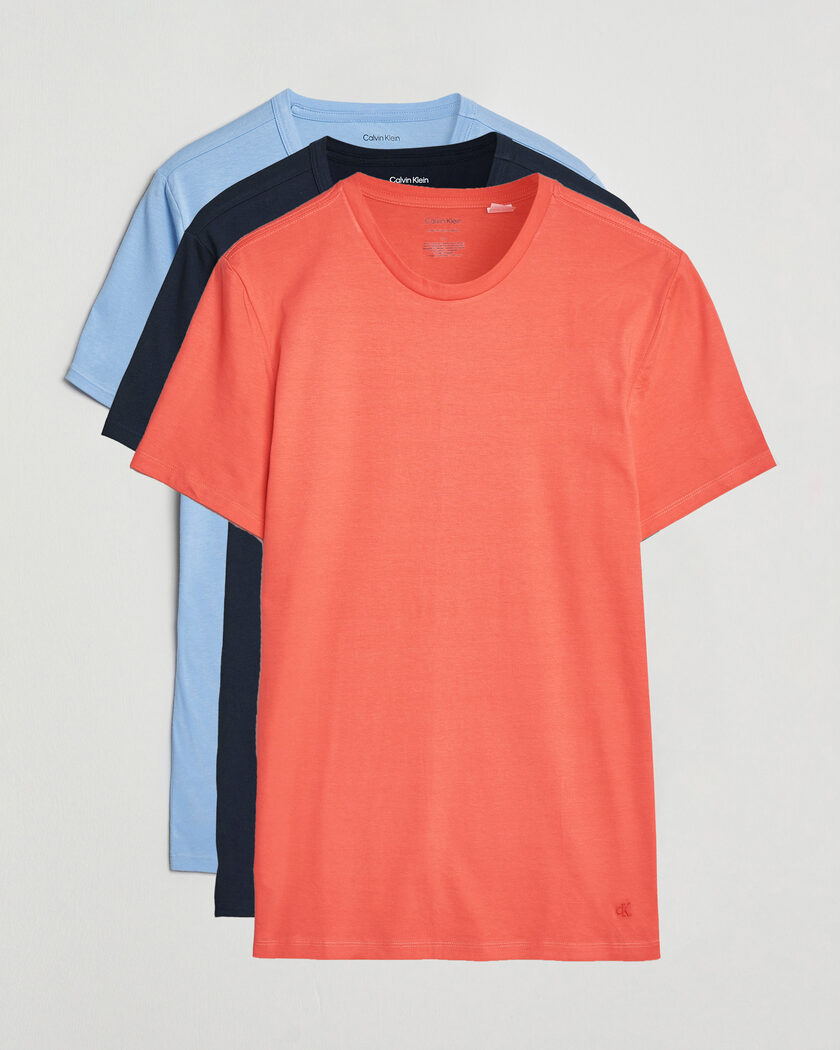 Calvin Klein 3-Pack Cotton Crew Neck T-Shirt Navy/Red/Blue – Multi-colour