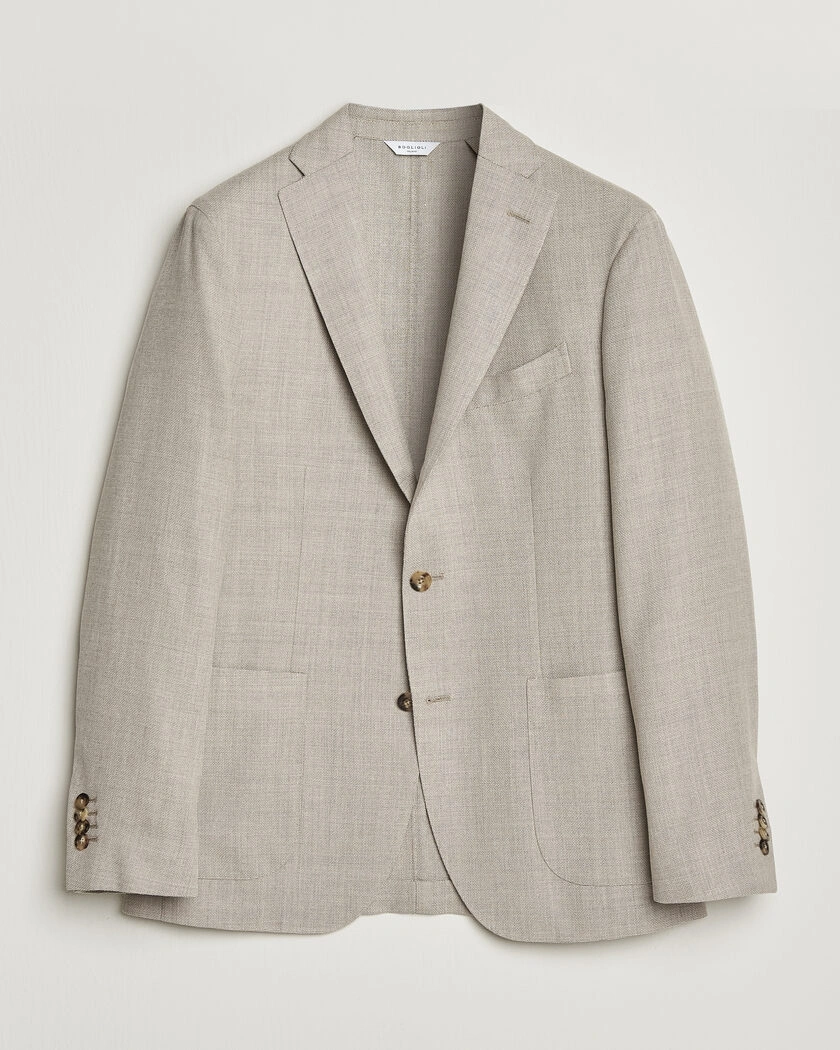 Boglioli K Jacket Wool Hopsack Blazer Light Beige – Beige