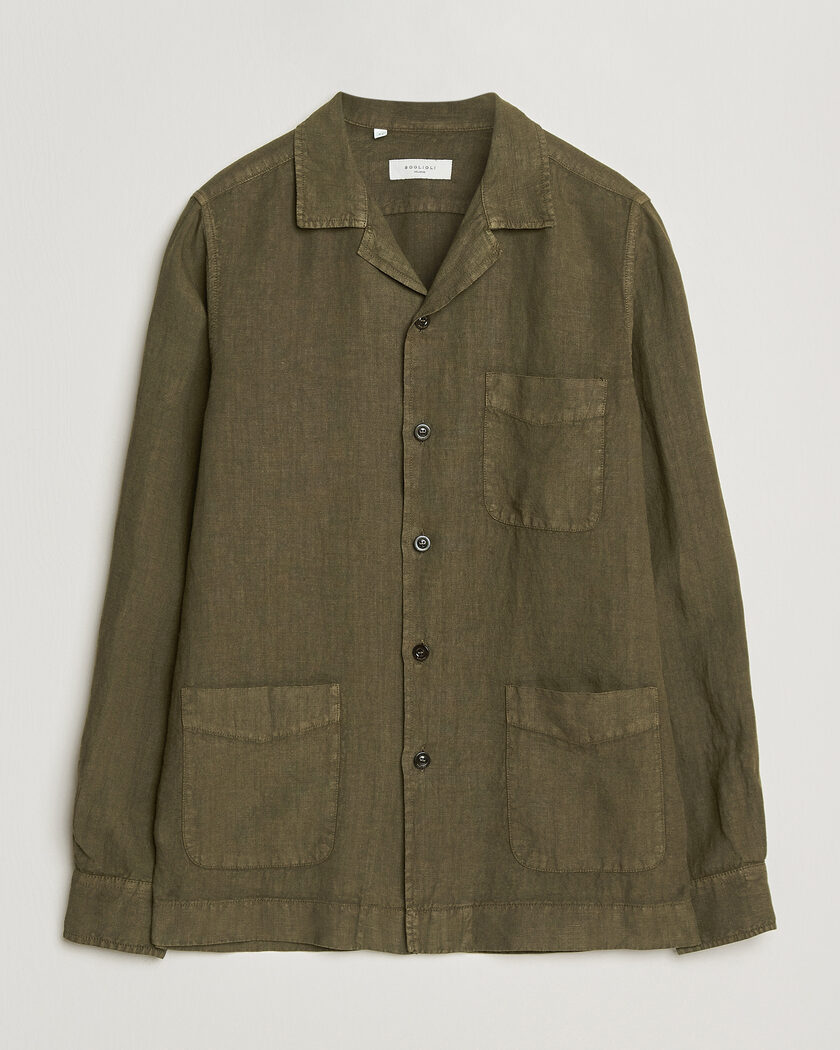 Boglioli Linen Painter Jacket Military – Green
