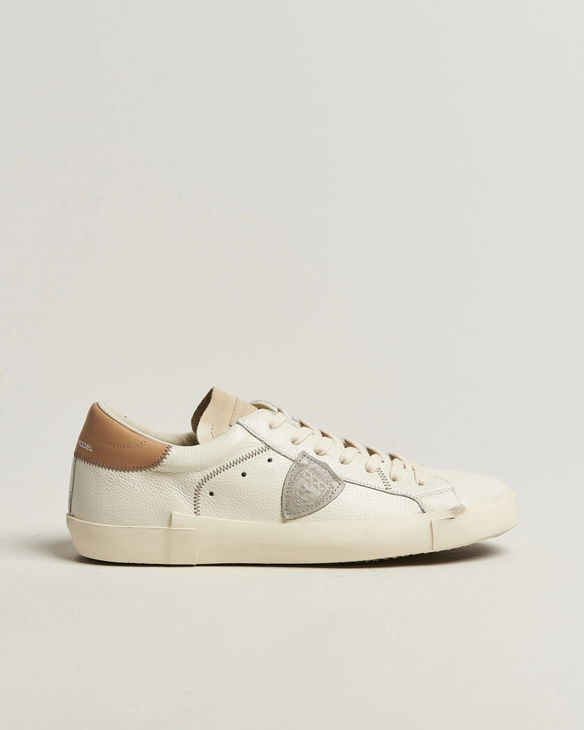 Philippe Model PRSX Low Top Canvas Mix Sneaker White/Beige – White