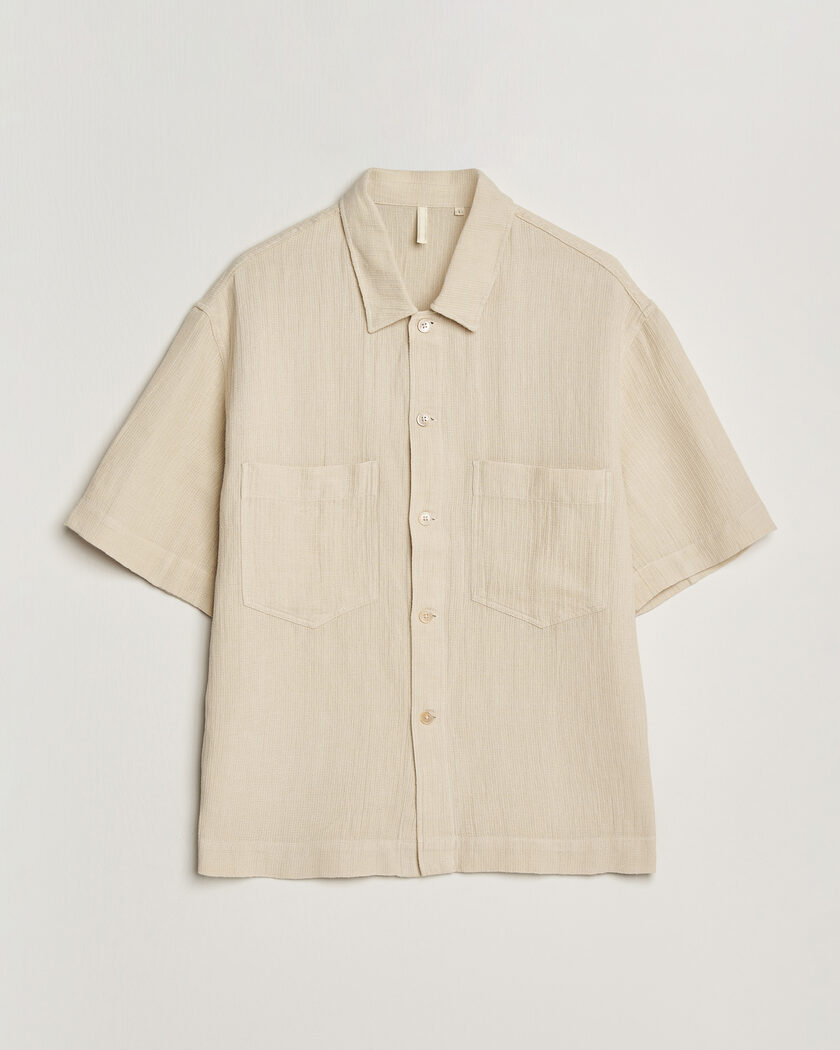 Kamakura Shirts Vintage Ivy Heavy Linen Beach Shirt White at