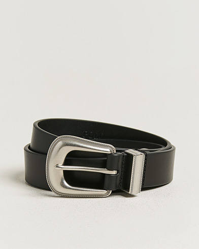 Auralee Leather Square Buckle Belt Black at CareOfCarl.com