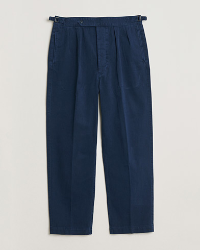 Ralph Lauren Purple Label Cotton Poplin Trousers Spring Navy at
