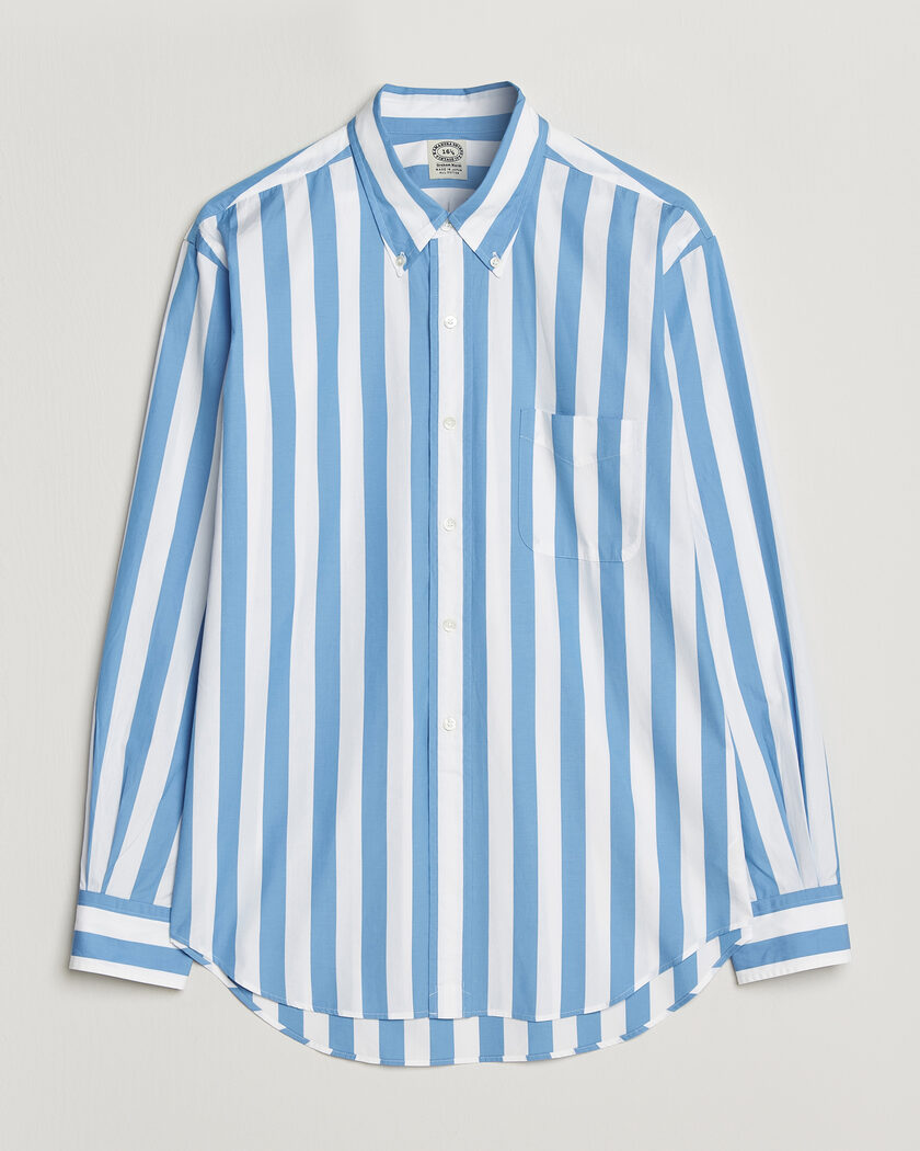 Auralee Hard Twist Light Cotton Shirt Light Blue Stripe at