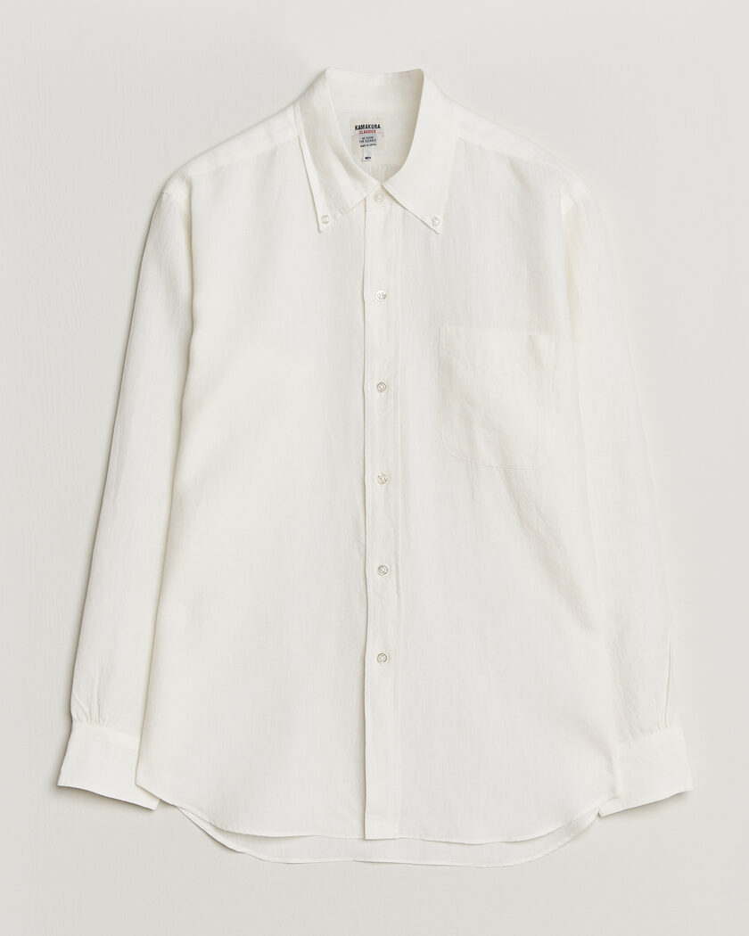 J.LINDEBERG ホワイト スリムフィット シャツ J.Lindeberg Slim Fit Clean Linen Shirt White at CareOfCarl.com