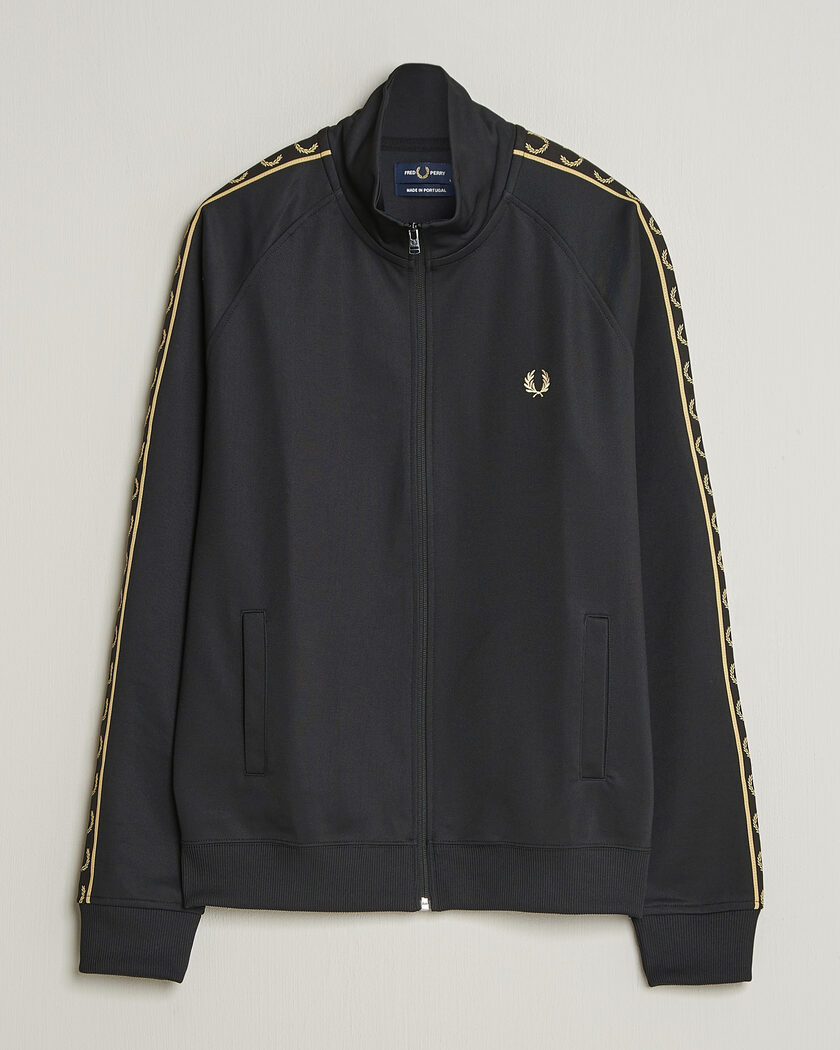 Fred Perry Taped Track Jacket Black at CareOfCarl.com