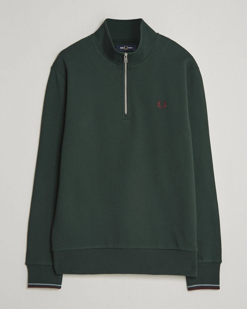 Fred Perry Half Zip Sweatshirt Grassroots Green – Green