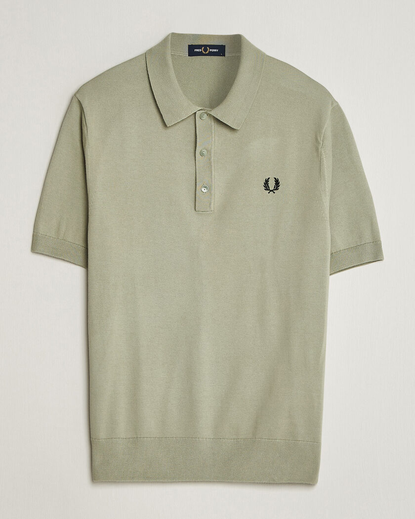 本日限定Cotton Knit Short-Sleeve Polo オリーブ 1 Ojii Knit Polo - Olive Asanoha | AKASHI KAMA Shirt – AKASHI-KAMA