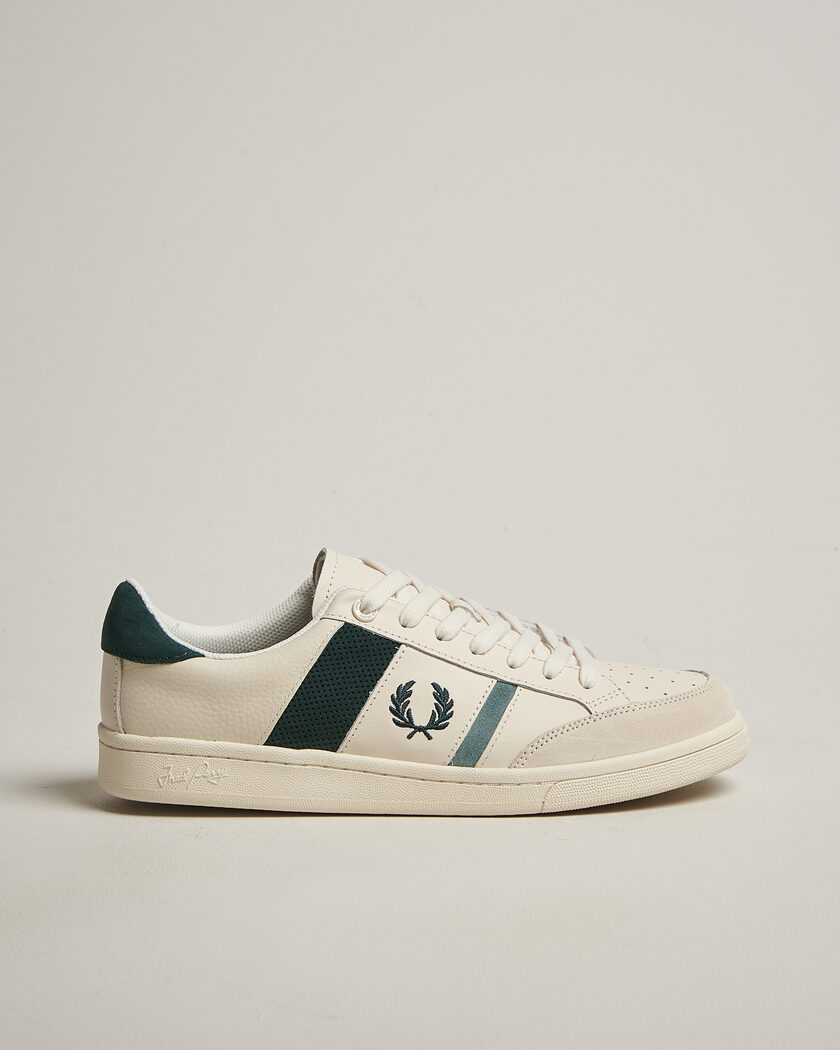 Fred Perry B725 Leather/Suede Sneaker Ecru – White