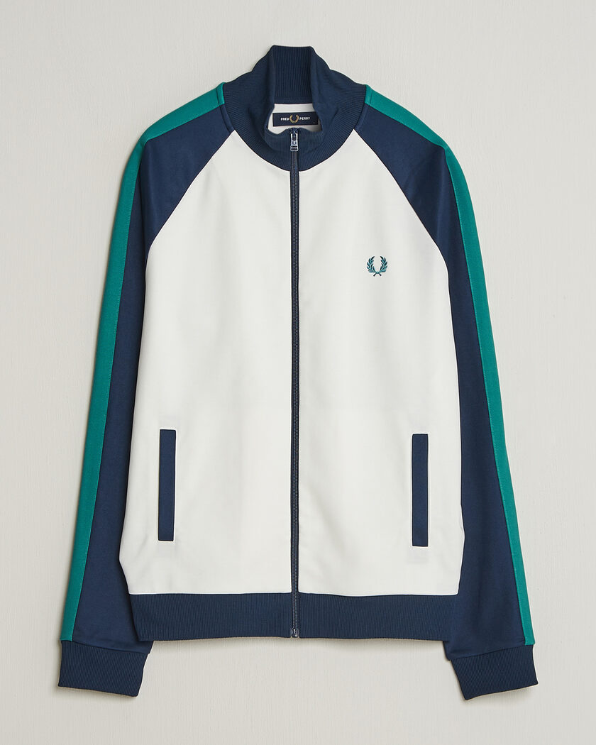 Fred Perry Contrast Sleeve Track Jacket Snow White – Multi-colour