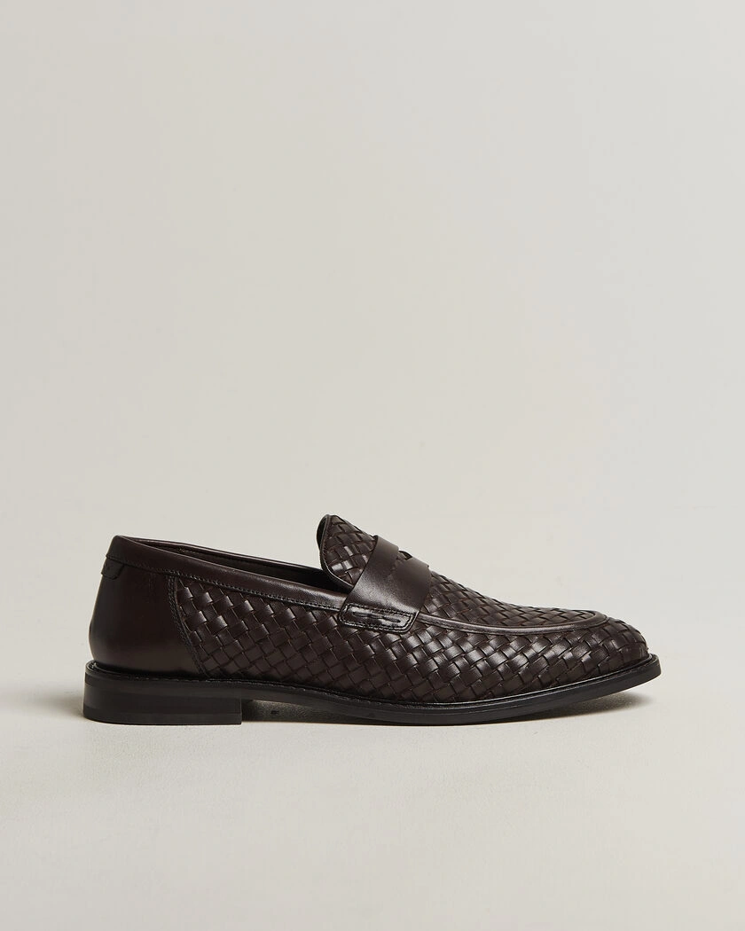 Gant Lozham Braided Leather Loafer Dark Brown – Brown