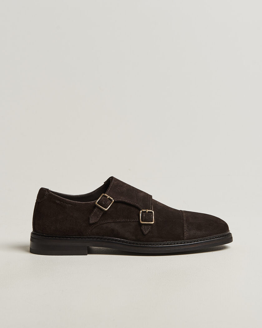 GANT Bidford Suede Double Monkstrap Dark Brown – Brown