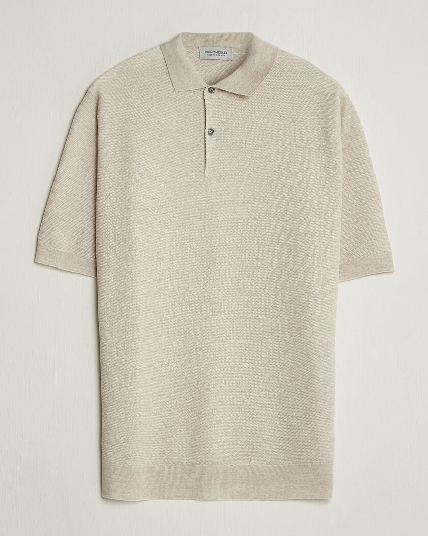 NN07 Hansie Half Zip Knitted Polo Ivory at CareOfCarl.com
