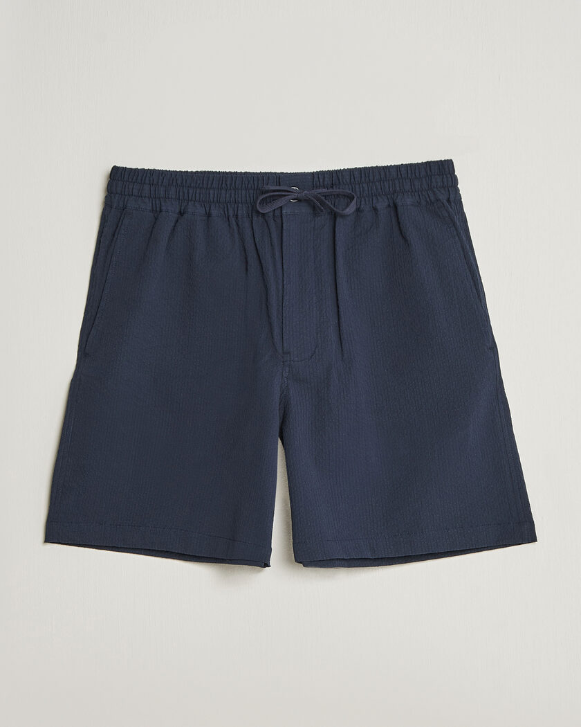 Maison Kitsuné Seersucker Drawstring Shorts Navy – Blue
