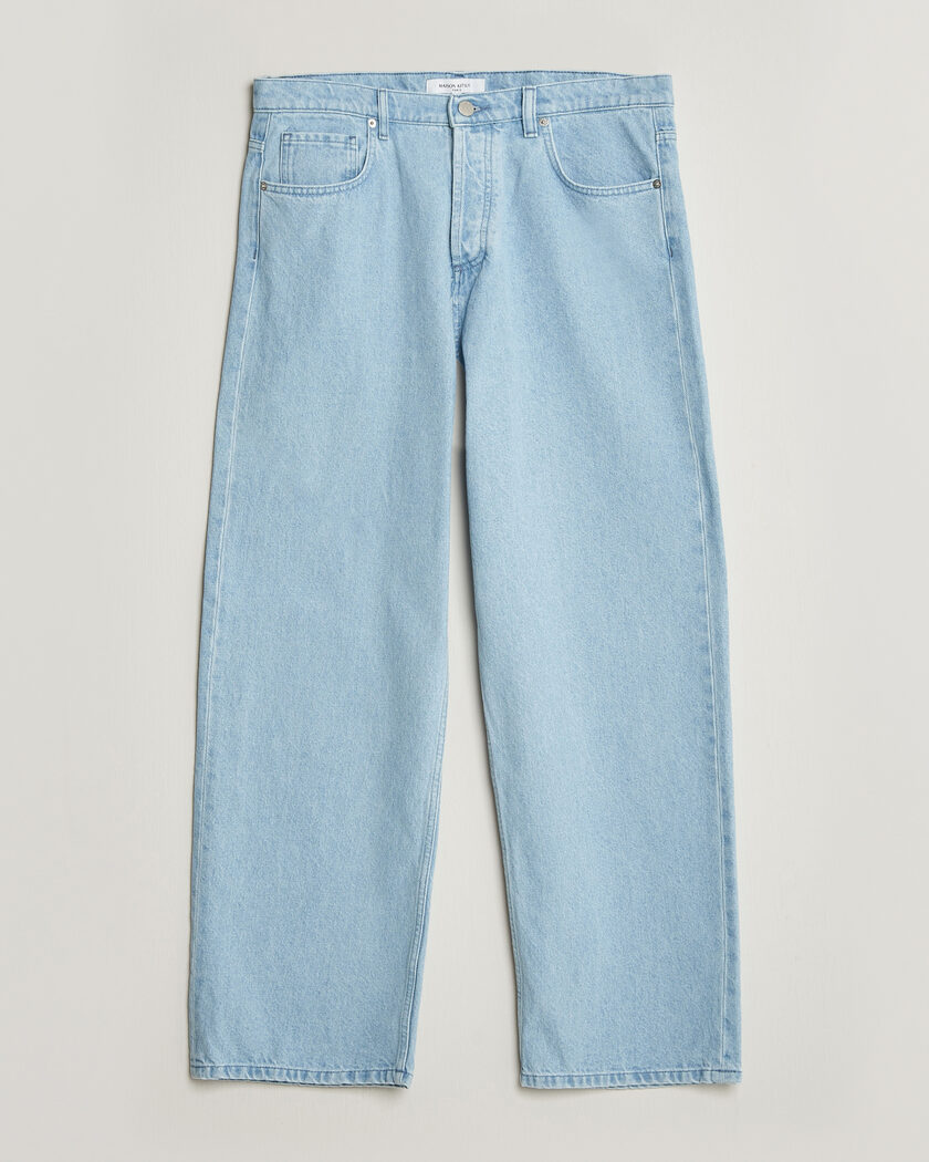 Maison Kitsuné Wide Fit Jeans Light Washed Indigo – Blue