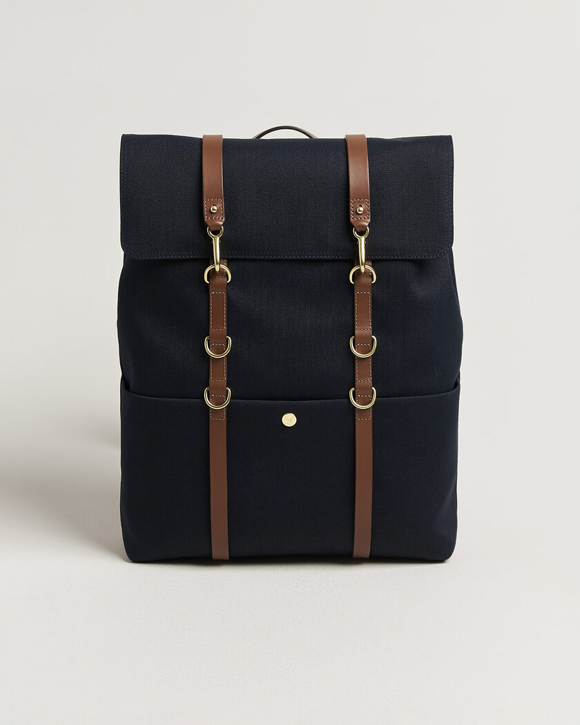 Mismo M/S Nylon Backpack Deep Sea Blue/Cuoio – Blue