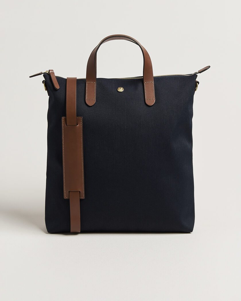 Mismo M/S Canvas Shopper Deep Sea Blue/Cuoio – Blue