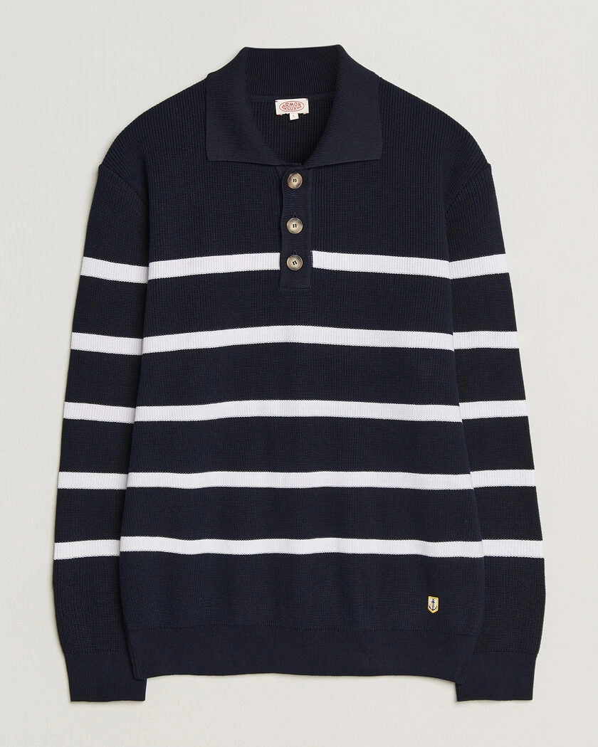 Armor-lux Heritage Knitted Polo Marine/Blanc – Multi-colour