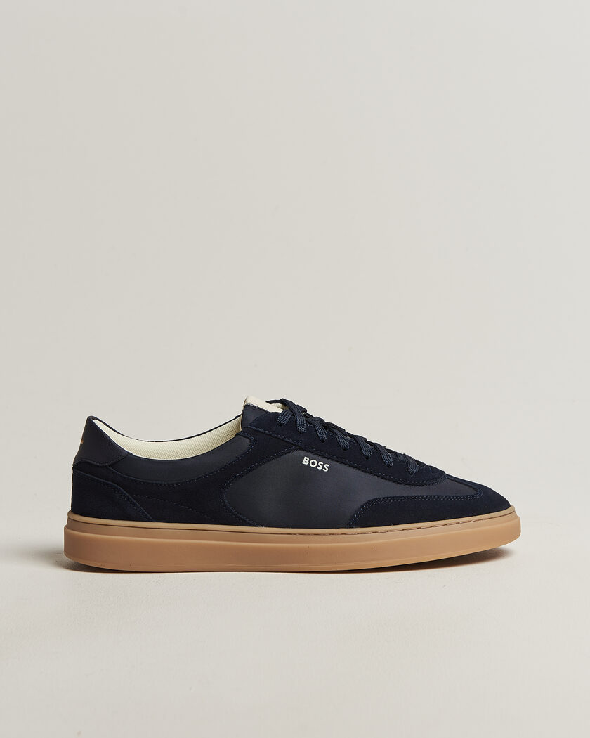 BOSS BLACK Kieran Suede/Nylon Sneaker Dark Blue – Blue