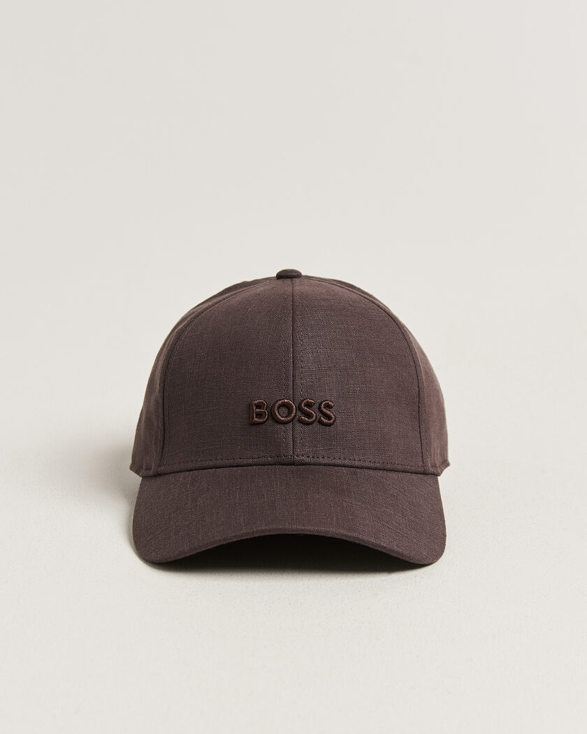 BOSS BLACK Zed Linen Cap Dark Brown – Brown