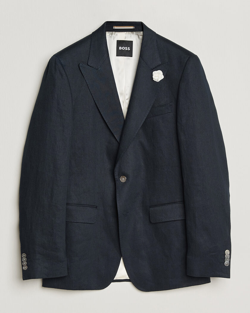 Brunello Cucinelli Linen/Silk Blazer Indigo Blue at CareOfCarl.com