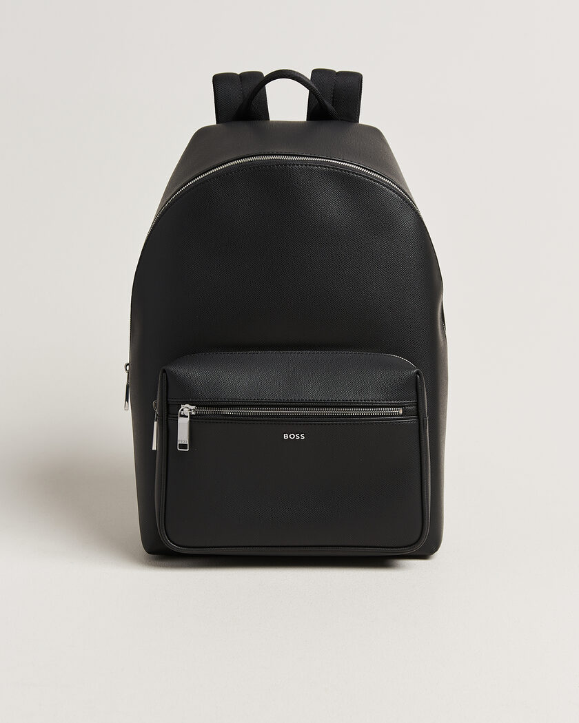 BOSS BLACK Daxter Leather Backpack Black – Black
