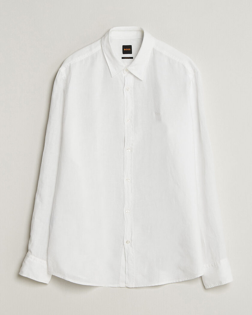 Giorgio Armani Slim Fit Linen Shirt White at CareOfCarl.com