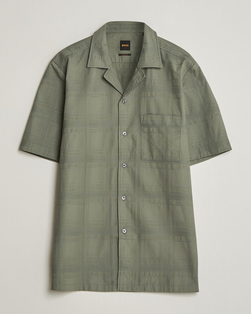  BOSS ORANGE Rayer Cotton Resort Shirt Open Grey – Grey